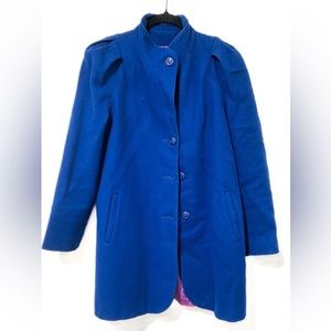 Vintage - Blue ‘60s puff sleeve mid-length A-line coat